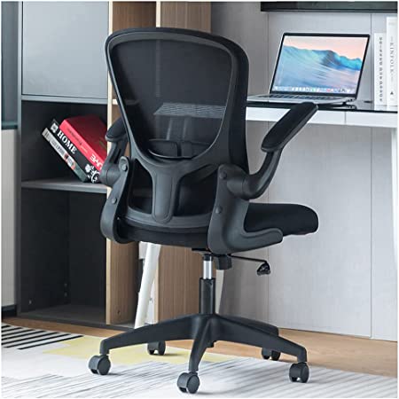 Photo 1 of Sytas Office Chair Ergonomic Desk Chair Computer Task Mesh Chair with Flip-up Arms Lumbar Support and Adjustable Height, Black
