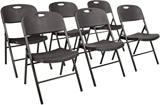 Photo 1 of Amazon Basics Folding Plastic Chair with 350-Pound Capacity - Black, 6-Pack