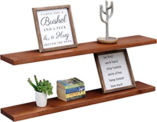 Photo 1 of Allen 8" Deep Floating Shelves Reclaimed Wood Wall Shelf Rustic Pine Wall Mount Shelf ( Set of 2, 48 inch)