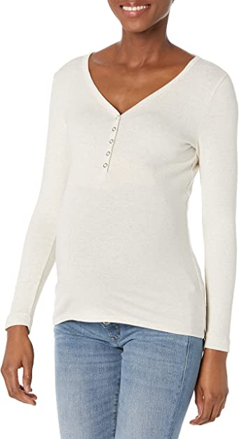 Photo 1 of Amazon Essentials Women's Maternity Nursing Slim-fit Henley Shirt - SIZE XXL - 2 PCS
