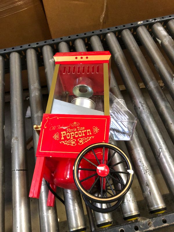 Photo 2 of Nostalgia Popcorn Maker, 12 Cups Hot Air Popcorn Machine with Measuring Cap, Oil Free, Vintage Movie Theater Style, Red
