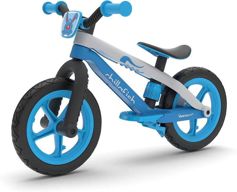 Photo 1 of Chillafish Bmxie² Lightweight Balance Bike with Integrated Footrest and Footbrake for Kids Ages 2 to 5 Years, 12-inch Airless Rubberskin Tires, Adjustable Seat Without Tools, Blue
