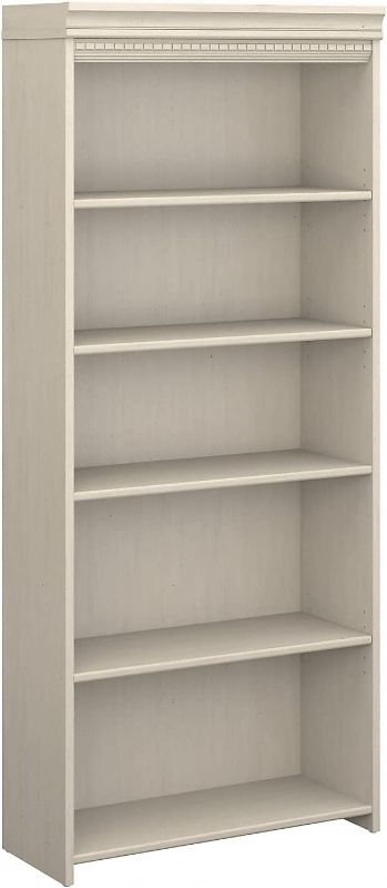 Photo 1 of Bush Furniture Fairview 5 Shelf Bookcase in Antique White
