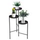 Photo 1 of 3 Tier Foldable Metal Plant Stand, Planter Display Shelf Rack with Trays for Living Room, Balcony, Black
