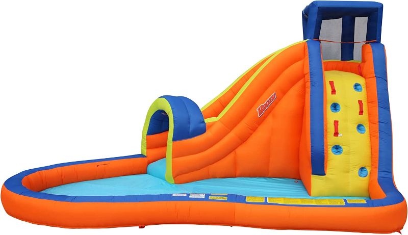 Photo 1 of BANZAI Pipeline Water Park Toy, Length: 14 ft 7 in, Width: 9 ft 6 in, Height: 7 ft 11 in, Inflatable Outdoor Backyard Water Slide Splash Bounce Climbing Toy
