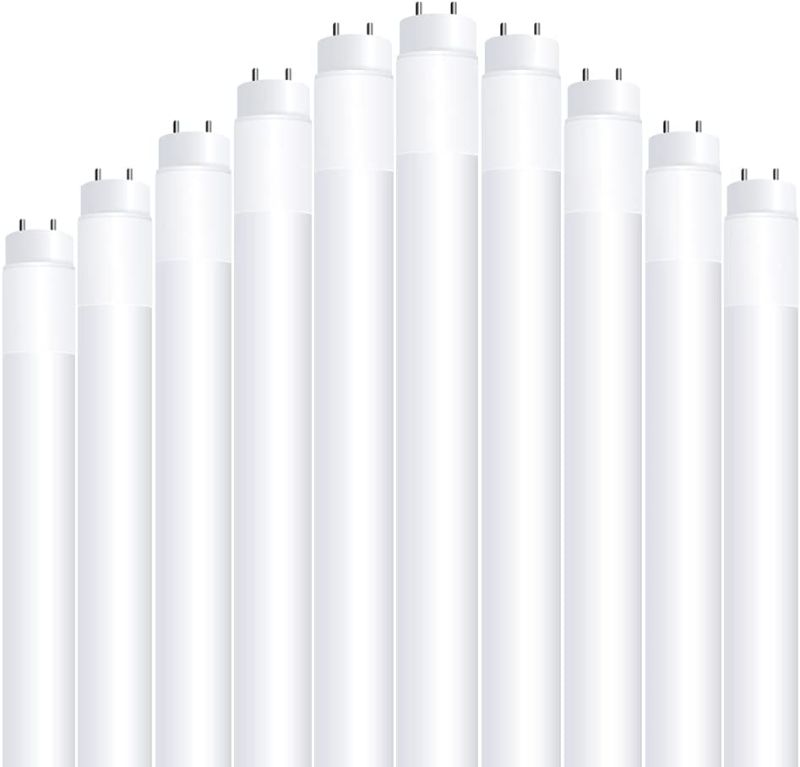 Photo 1 of Feit Electric T848/830/B/LED/2/5 4FT T8 LED Tube Light, Type B Ballast Bypass, 18W=32W, 3000K Warm White, Double-End Powered, F32T8 Fluorescent Tube Replacement, Damp Rated, UL, 10-Pack
