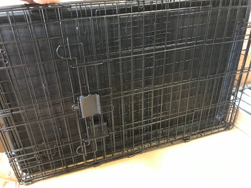 Photo 3 of Amazon Basics Foldable Metal Wire Dog Crate with Tray, Single or Double Door Styles
