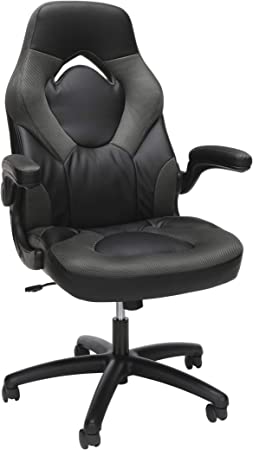 Photo 1 of OFM ESS Collection Racing Style Bonded Leather Gaming Chair, in Gray
