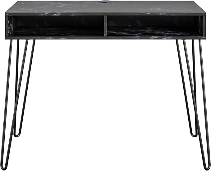 Photo 1 of Novogratz Athena Computer Storage, Black Marble Desk
