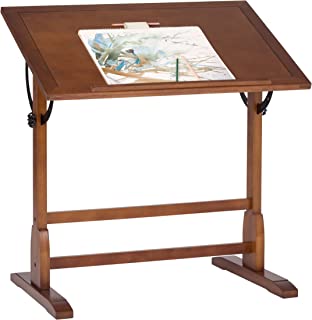 Photo 1 of Vintage Rustic Oak Drafting Table, Top Adjustable Drafting Table Craft Table Drawing Desk Hobby Table Writing Desk Studio Desk, 36''W x 24''D
