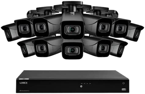 Photo 1 of Lorex N4K3-1612BB-1 16 Channel 4K Surveillance System with N863A63B 3TB 4K Fusion NVR and 12 E841CAB 8MP Black Bullet Cameras
