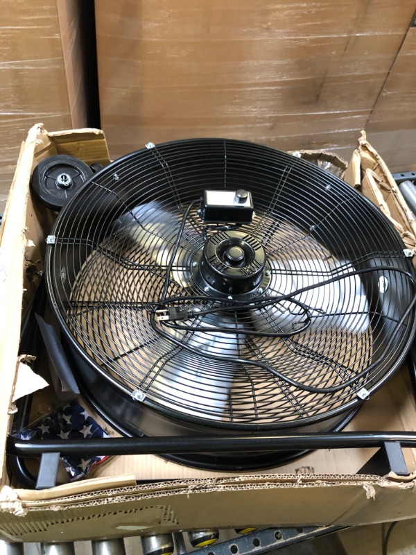 Photo 2 of Aain(R) AA011 24-Inch High Velocity Industrial Drum Fan, 7500 CFM Air Circulator for Warehouse, Garage, Workshop and Barn Use,Two-Speed, Black
