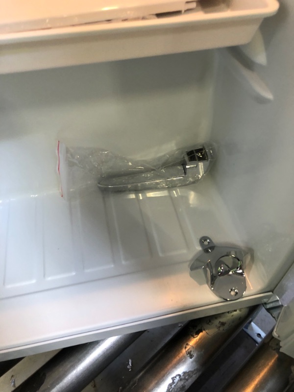 Photo 1 of Frigidaire EFR376-WHITE 3.2 Cu Ft White Retro Bar Fridge with Side Bottle Opener
