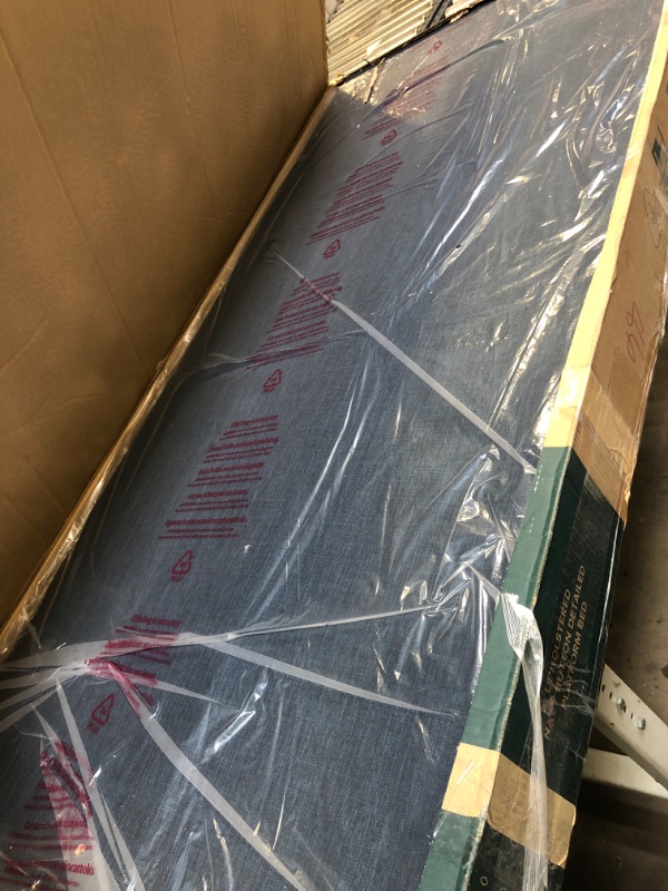 Photo 2 of ZINUS Omkaram Upholstered Platform Bed Frame / Mattress Foundation / Wood Slat Support / No Box Spring Needed / Easy Assembly, King
