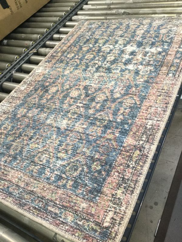 Photo 2 of Amber Lewis X Loloi Billie Collection BIL-02 Ocean / Brick, Traditional 2'-3" X 3'-9" Accent Rug