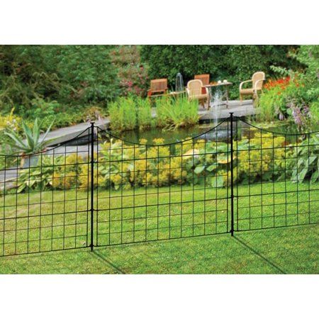 Photo 1 of 25in Semi-Permanent Black Metal Garden Fence (5 Pack)