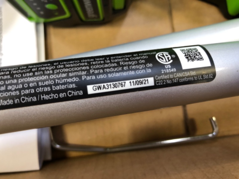 Photo 9 of Greenworks 40V 12 in. Front Mount String Trimmer with 2Ah Battery and Charger, 2101602 & 065-Inch Dual Line String Trimmer Replacement Spool 3-Pack 2900719
