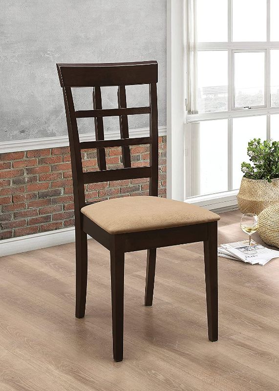 Photo 1 of Gabriel Wheat Back Side Chairs Cappuccino and Beige (Set of 2)
