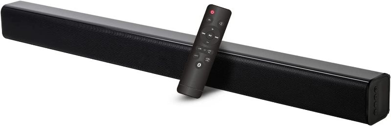 Photo 1 of TV Soundbar, 30 Inch 120 Watt Soundbar for TV, 2.0 Channel Soundbar, 4 EQ Modes, Bluetooth 5.0, Optical/HDMI/AUX/USB/Optical Connection, Built-in DSP, Remote Control and Wall Mountable
