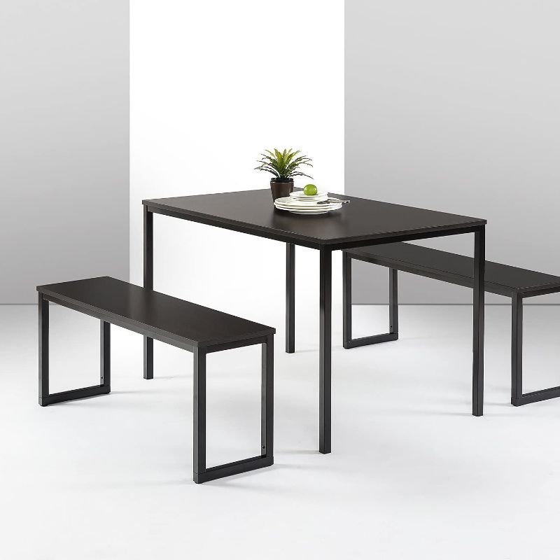 Photo 1 of Zinus Louis Modern Studio Collection Soho Dining Table with Two Benches (3 piece set) - Espresso