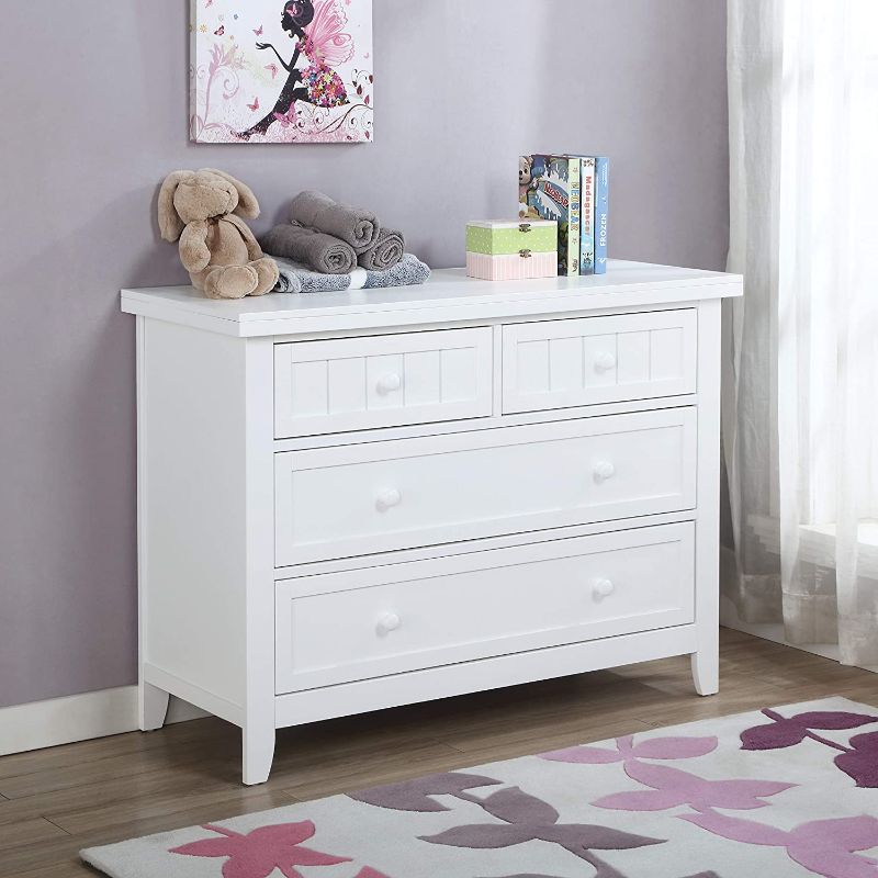 Photo 1 of Dream On Me Maple Double Dresser I Kids Bedroom Dresser I Four Drawers Dresser I Farmhouse Modern, French White (598-W) , 46x18x35 Inch | BOX 1 OF 2 ONLY |