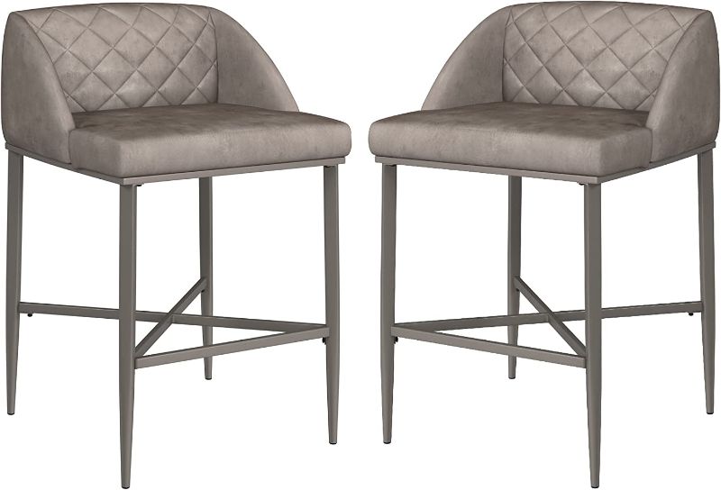 Photo 1 of Hillsdale Furniture Phoenix Counter Height Stool (Set of 2), Gray
