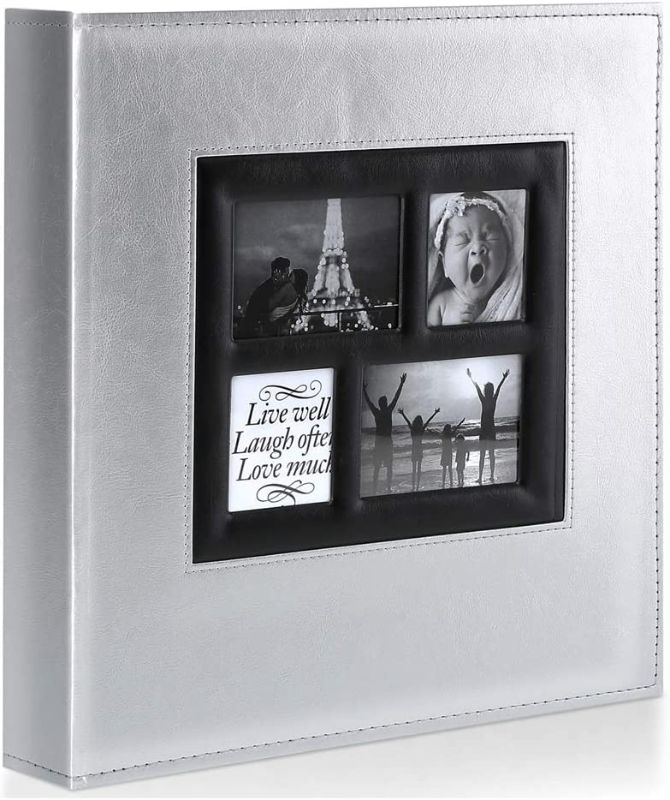 Photo 1 of Ywlake Photo Album 4x6 500 Pockets Photos, Extra Large Capacity Family Wedding Picture Albums Holds 500 Horizontal and Vertical Photos Pictures Silver
