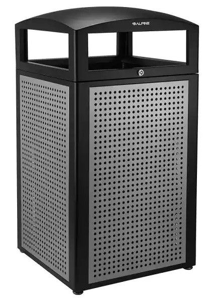 Photo 1 of Alpine Industries 40 Gal. All-Weather Outdoor Commercial Trash Can with Lid
