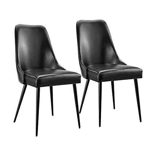 Photo 1 of Ball & Cast Kitchen Dining Chair 19"W x 22.75"D x 35.25"H Black PU Set of 2