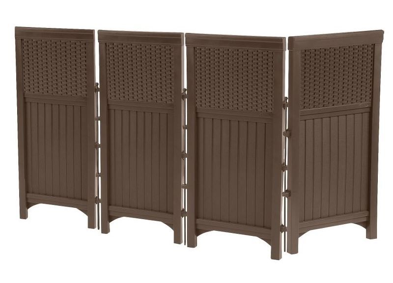 Photo 1 of 44" Resin Wicker Screen Enclosure Java Brown - Suncast

