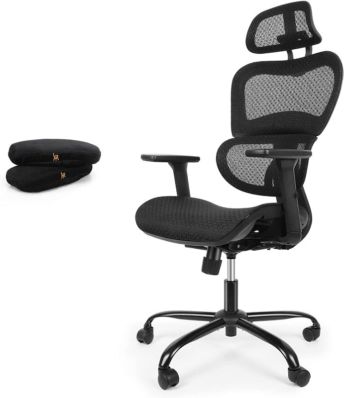 Photo 1 of Ergonomic Office Chair-360°Swivel Desk Chair with 3D Adjustable Armrest & Memory Foam Armrest Pads, 3D Lumbar Support, Executive Office Chair, Gaming Chair, Breathable Mesh Computer Chair?Black