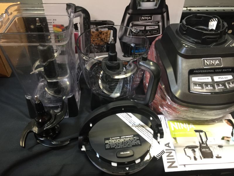 Photo 6 of *******PARTS ONLY----*****Ninja BL770AMZ Mega Kitchen System, 72 oz. Pitcher, 8-Cup Food Processor, 16 oz. Single Serve Cup, 1500-Watt, Black
USED OUT OF BOX ITEM
MISSING SERVING CUP