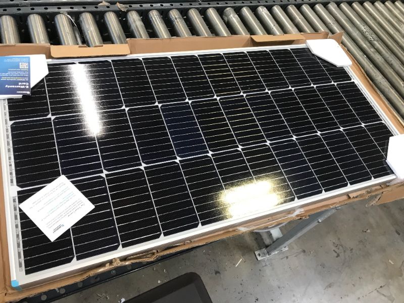 Photo 2 of Renogy Solar Panel 100 Watt 12 Volt, High-Efficiency Monocrystalline PV Module Power Charger for RV Marine Rooftop Farm Battery and Other Off-Grid Applications, RNG-100D-SS, Single 100W
