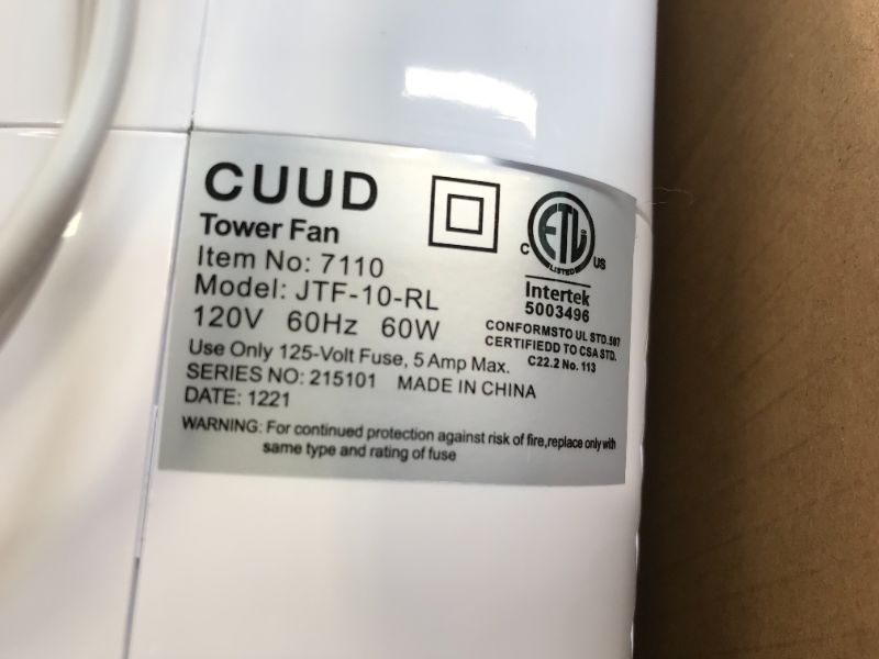 Photo 1 of electronic control tower fan white 