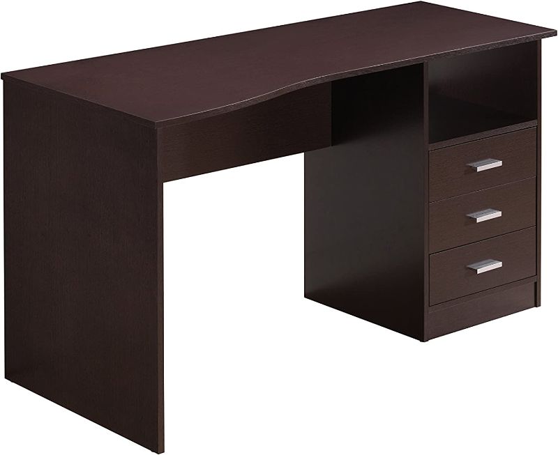 Photo 1 of Techni Mobili Classic Computer Desk with Multiple Drawers, 29.5" x 23.6" x 51.2", Wenge - BOX 2 OF 2 ONLY - INCOMPLETE SET - MISSING BOX 1 OF 2 -