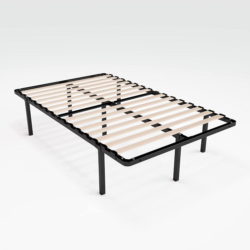 Photo 1 of ZINUS SmartBase Euro Slats Mattress Foundation / 14 Inch Metal Platform Bed Frame / No Box Spring Needed / Sturdy Steel & Wood Frame / Underbed Storage, Twin
