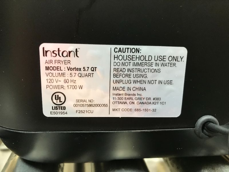 Photo 6 of Instant Vortex 5.7QT Air Fryer Oven Combo, From the Makers of Instant Pot, Customizable Smart Cooking Programs, Digital Touchscreen, Nonstick and Dishwasher-Safe Basket, App with over 100 Recipes
