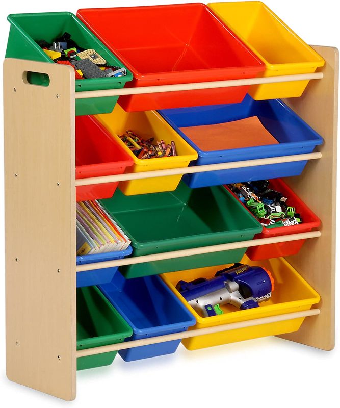 Photo 1 of Honey-Can-Do Kids Toy Organizer and Storage Bins, Natural/Primary
