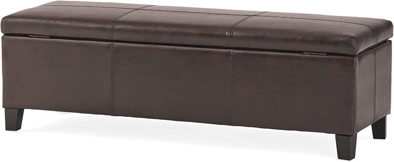 Photo 1 of Christopher Knight Home Glouster PU Storage Ottoman, Brown
