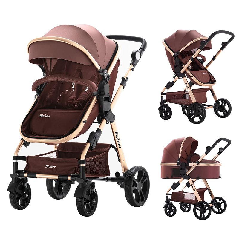 Photo 1 of Blahoo Baby Stroller for Toddler .Foldable Aluminum Alloy Pushchair with Adjustable Backrest.Bassinet Stroller Adjustable Direction
