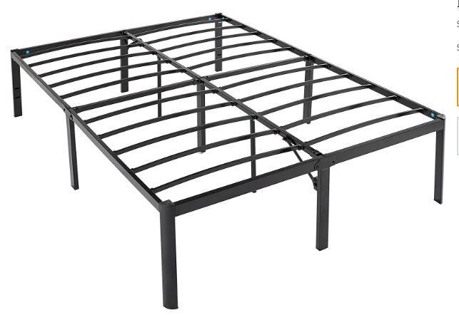 Photo 1 of Amazon Basics Heavy Duty Non-Slip Bed Frame with Steel Slats, Easy Assembly - 18-Inch, Queen
