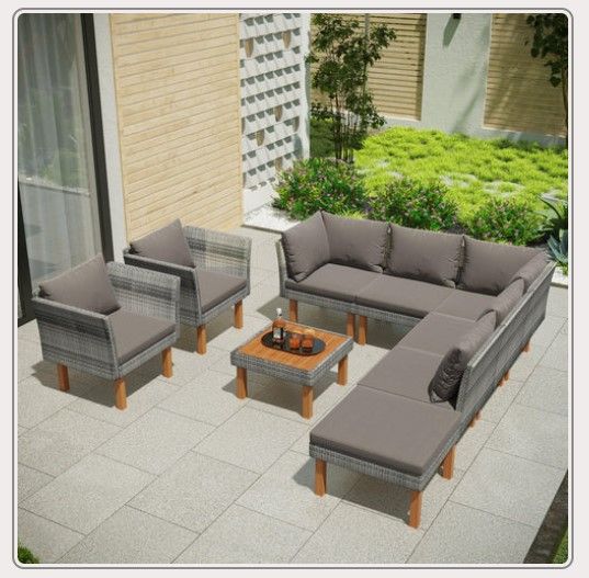 Photo 1 of 9-Piece Outdoor Patio Garden Wicker Sofa Set ONLY BOX 2 OF 3
Corner Set
NO LEGS