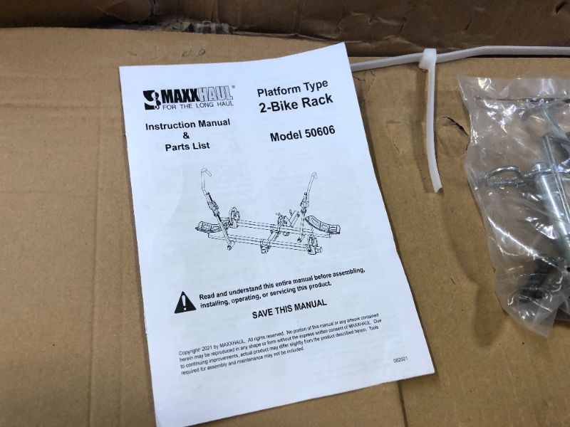 Photo 1 of MAXXHAUL 50606 Hitch Style 2-Bike Carrier Platform Style Rack for Standard, Fat Tire, Electric Bikes 2" Hitch Receiver - 66 lbs Weight Capacity Per Bike