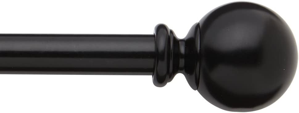 Photo 1 of Bali Blinds 5/8" Ball Cafe Rod Set, 28-48", Glossy Black
