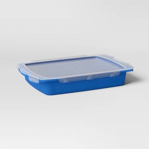 Photo 1 of Flip & Flavor Marinade Tray Blue - Room Essentials™


