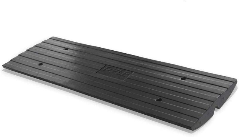 Photo 1 of Car Driveway Curb Ramp - Heavy Duty Rubber Threshold Ramp - Also for Loading Dock, Garage, Sidewalk, Truck, Scooter, Bike, Motorcycle, Wheelchair Mobility & Other Vehicle - Pyle PCRBDR24
