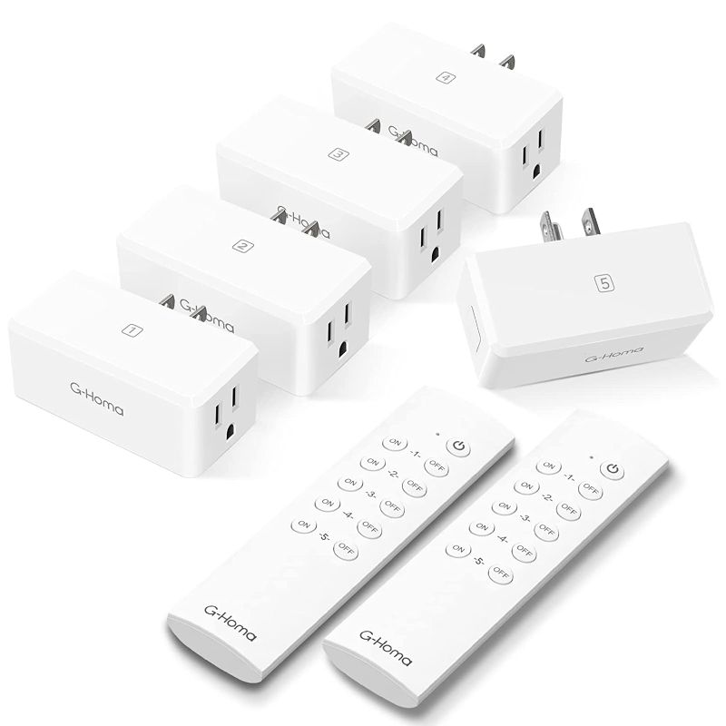 Photo 1 of ?????,???,??????G-Homa Wireless Remote Control Outlet Plug Indoor Light Switches, Long Range with 2 Remotes and 5 Pack Outlets Plug for Light Bar, Seasonal Light, Plant Light, Fish Tank
