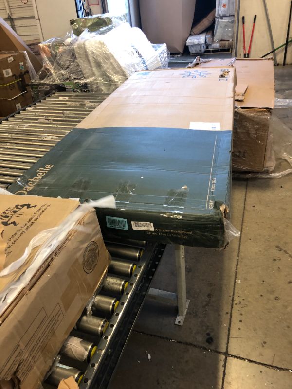 Photo 4 of Zinus Dachelle Upholstered Platform Bed Frame / Mattress Foundation / Wood Slat Support / No Box Spring Needed / Easy Assembly, King, Dark Grey
