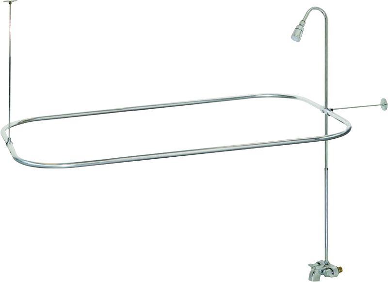 Photo 1 of EZ-FLO 11123 Bathcock Type Portable Aluminum Add On Shower Unit with Shower Rod Frame, Chrome-Plated 27" x 61.25" x 42"
