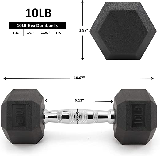 Photo 1 of 10 LB Dumbbells Set of 2, Hex Dumbbell Free Weights 
